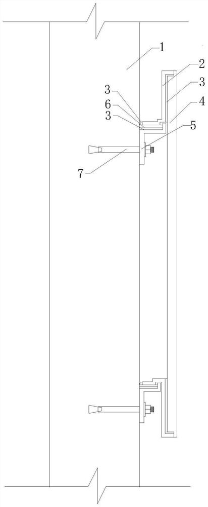 Stone dry hanging structure and stone dry hanging construction method