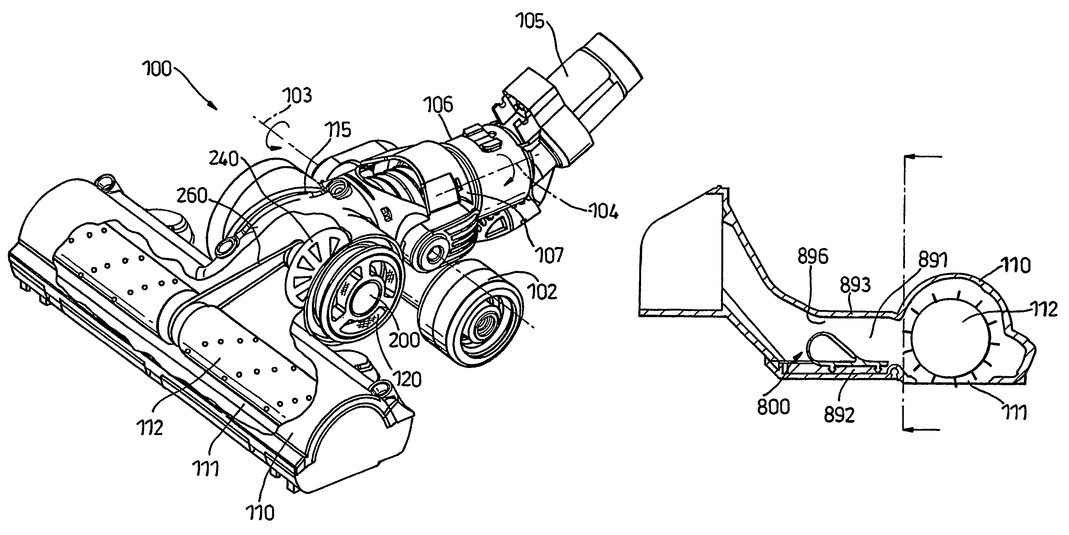 Vacuum cleaning head