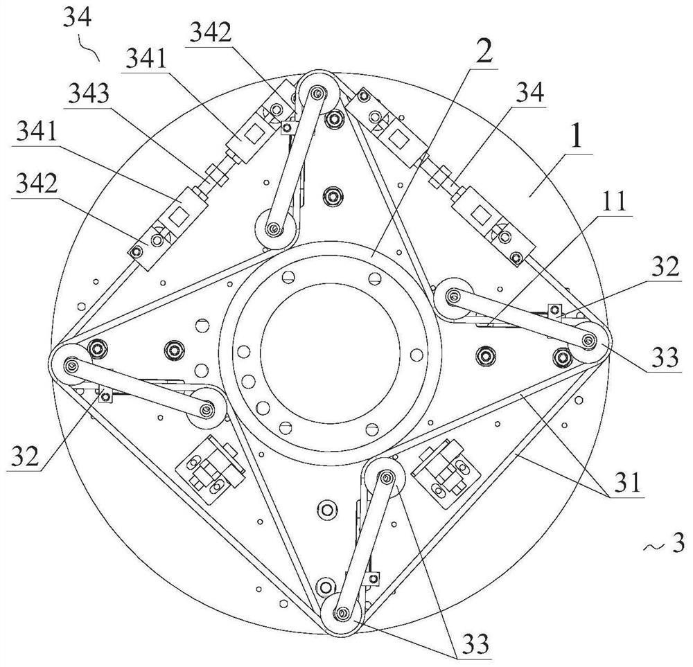 Steel wire rope symmetrical linkage chuck