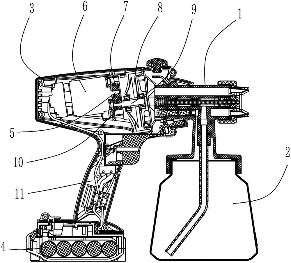 Rechargeable direct current type electric spray gun