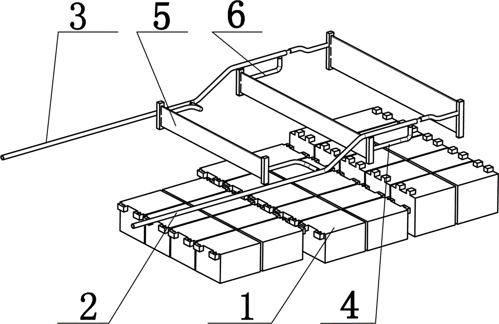 Distributed type bilateral liquid-cooling system and flow control method for power battery system