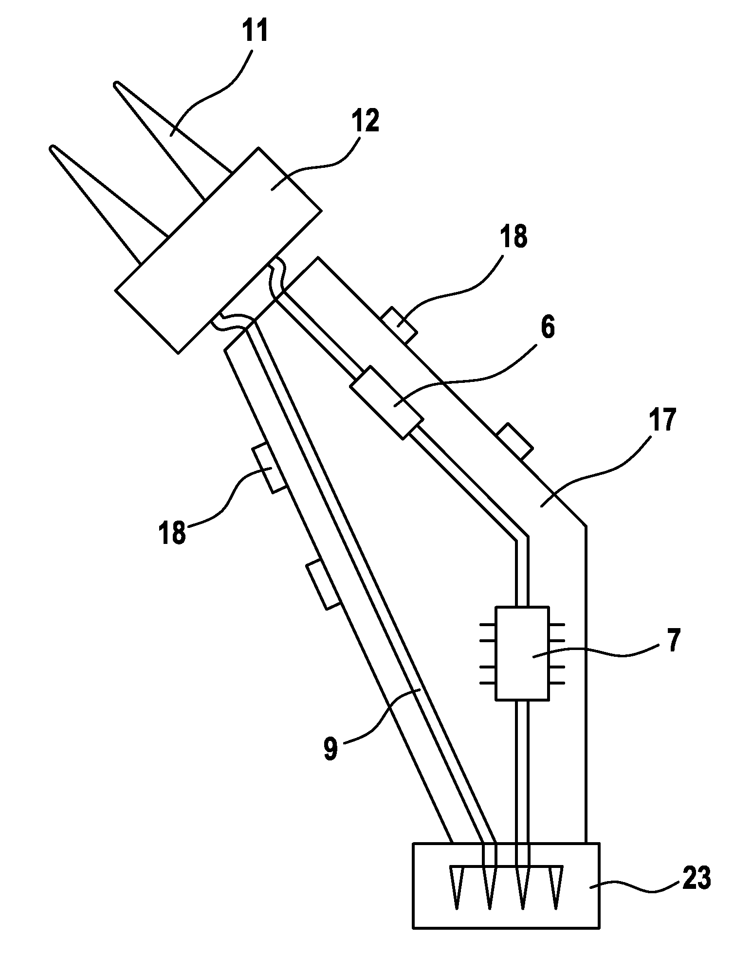 Connecting support for holding motor electronics