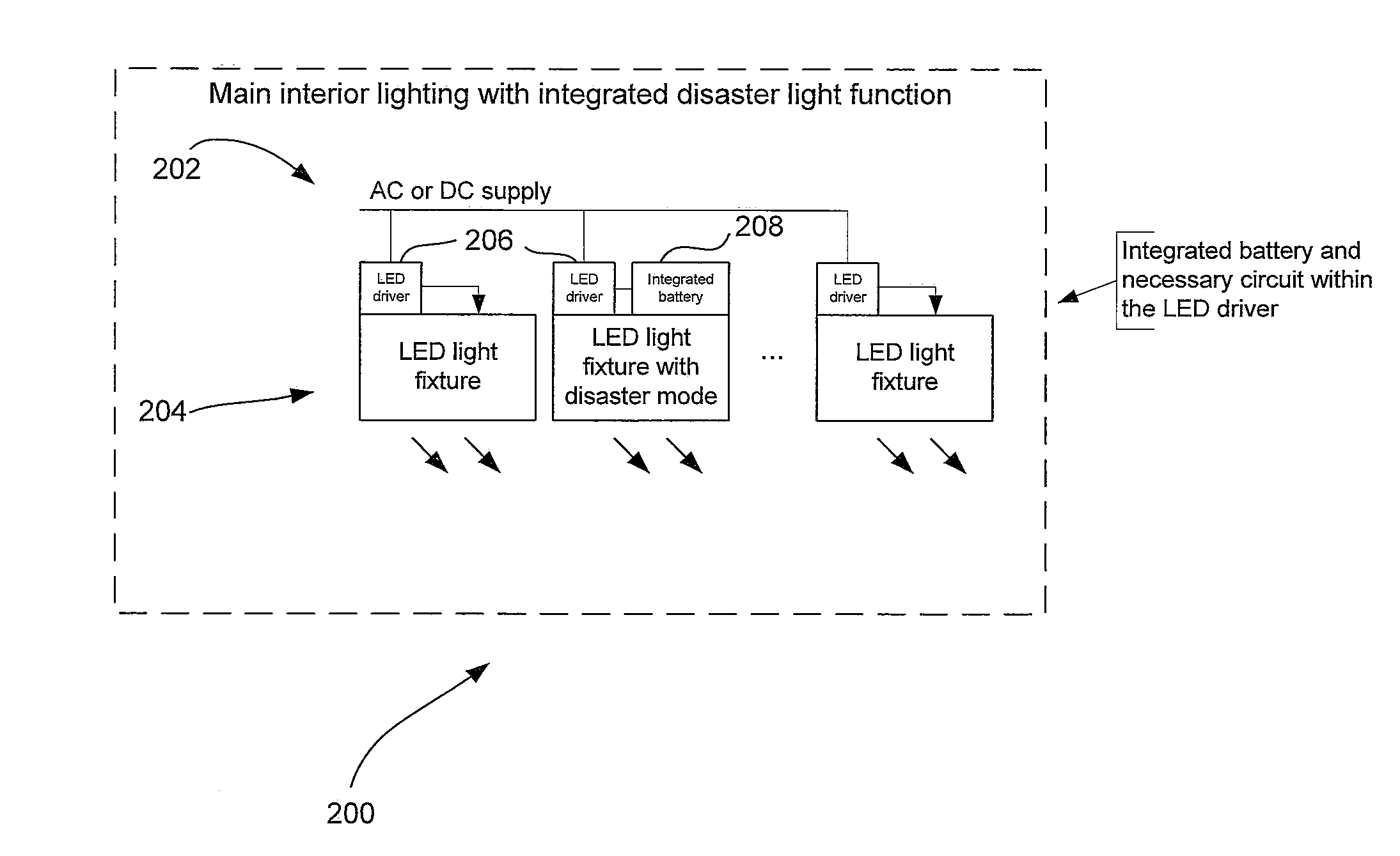 LED Lighting System for a Railway Vehicle