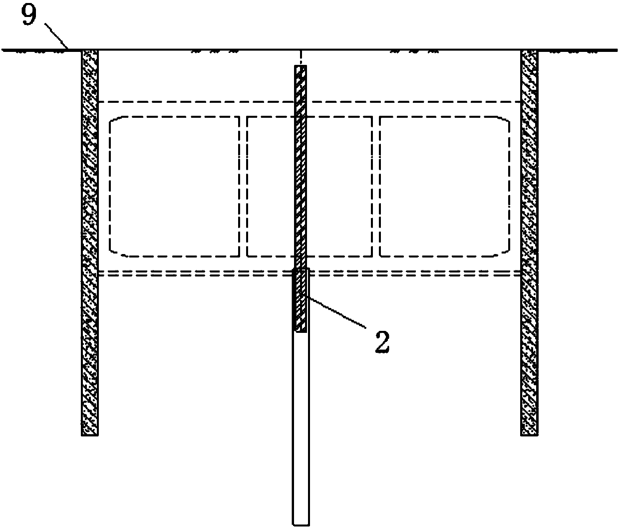 Foundation pit with first support zone having dynamic stress regulation function and construction method of foundation pit