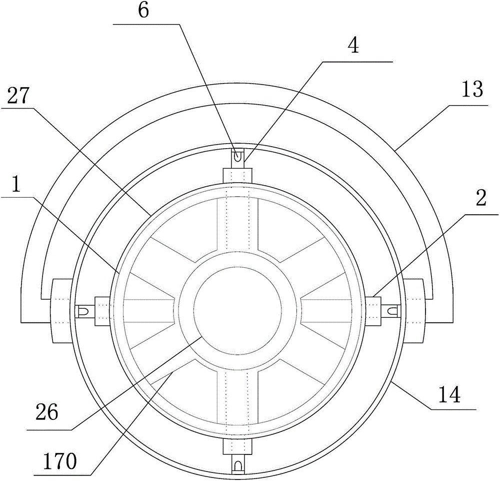 Self-locking lifting side shaft column cylinder hand-press rotating mop jet cleaning and spin-drying device