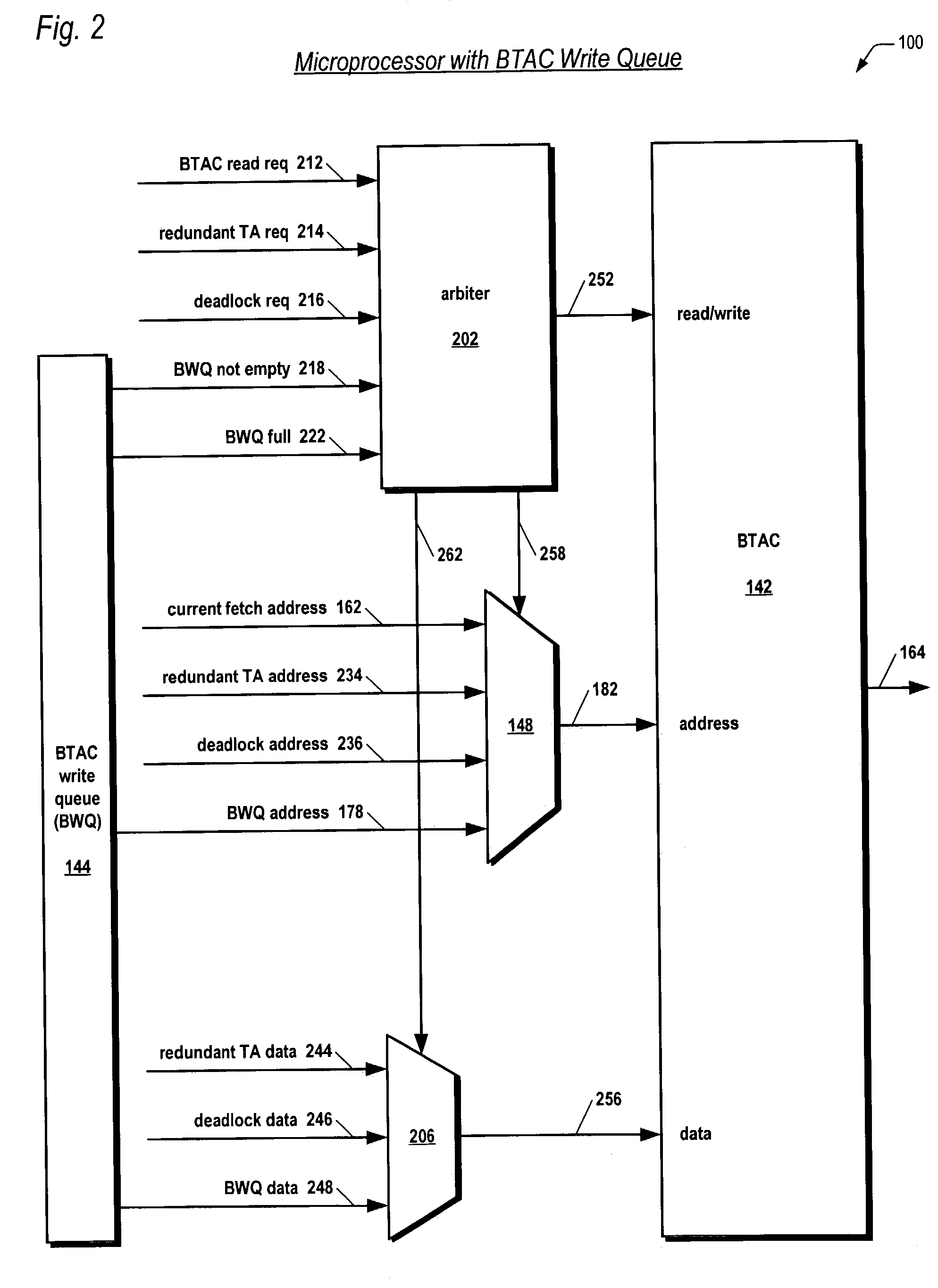 Microprocessor with branch target address cache update queue