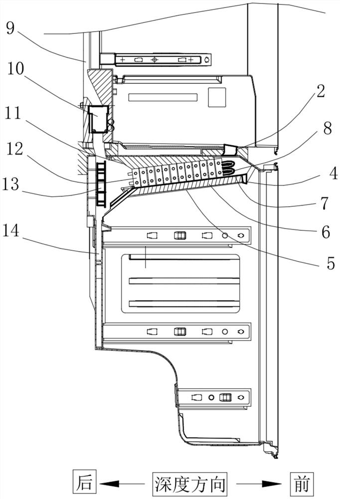 Refrigerator with refrigeration module facilitating defrosting and drainage structure