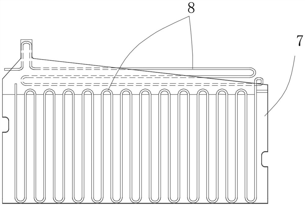 Refrigerator with refrigeration module facilitating defrosting and drainage structure