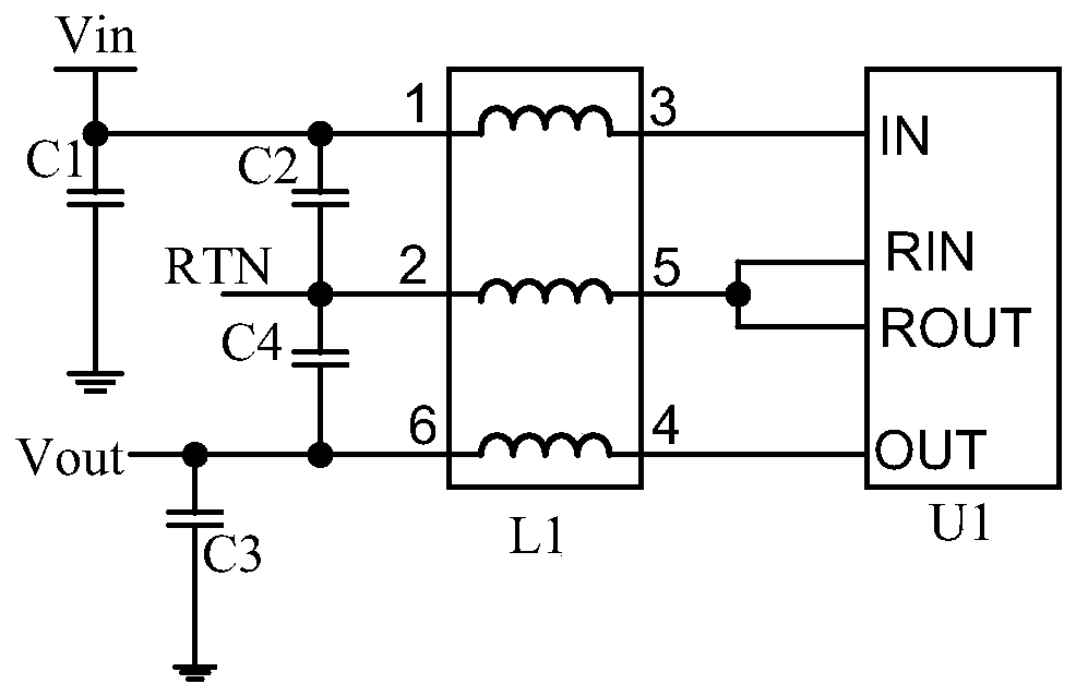 A switching power supply filter circuit