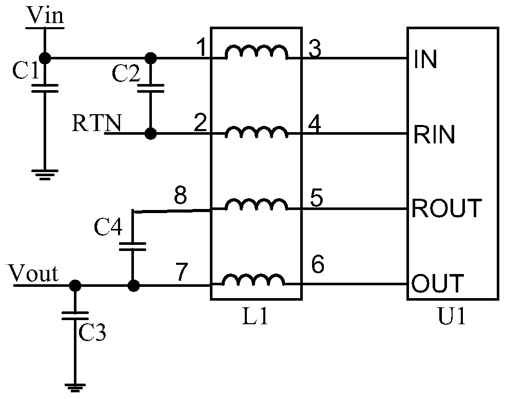 A switching power supply filter circuit