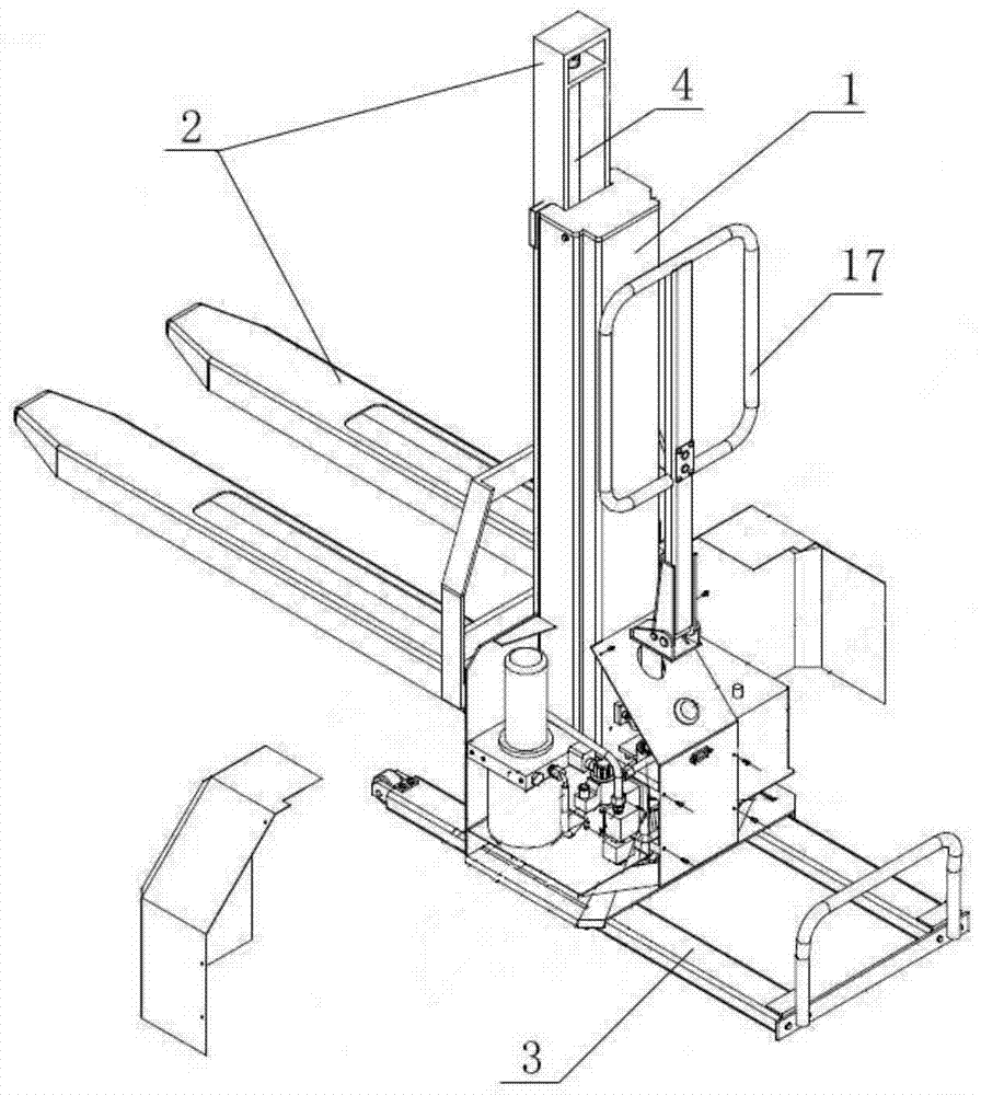 A semi-electric self-elevating loading and unloading truck