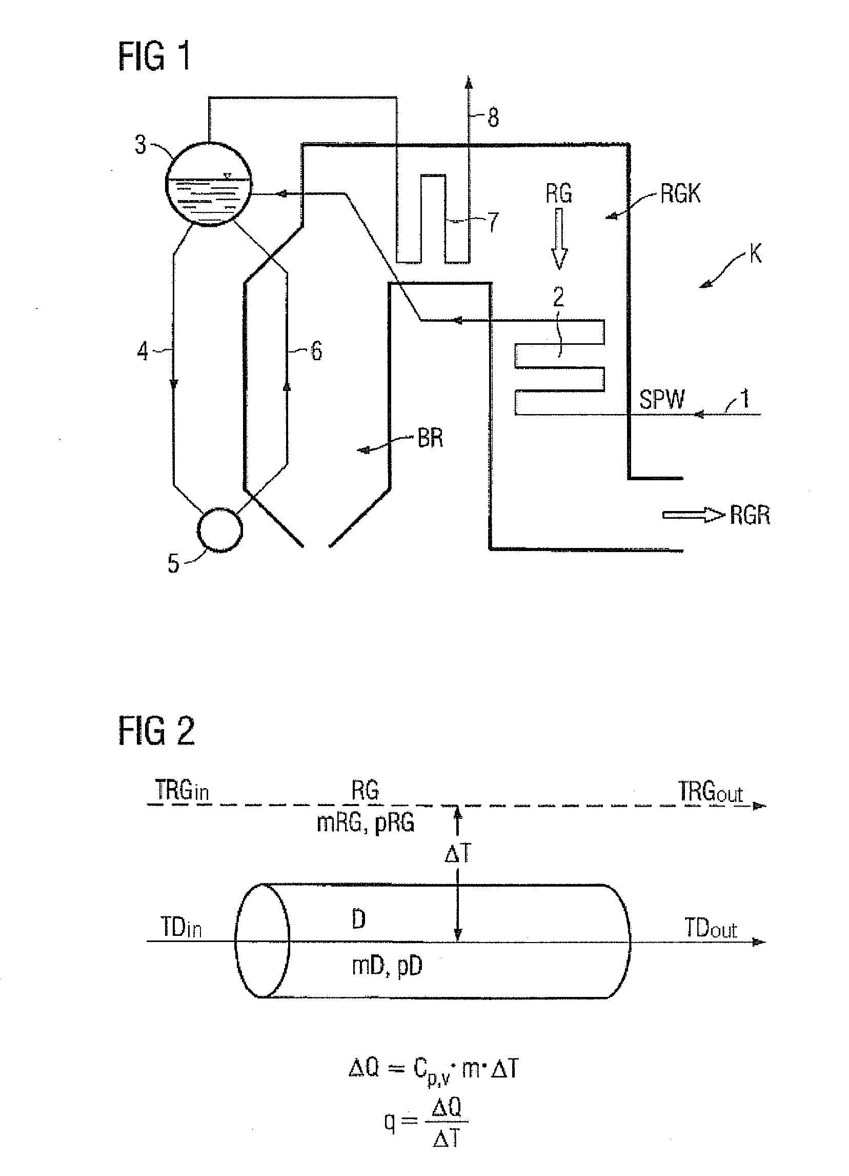 Method and device for controlling the temperature of steam in a boiler