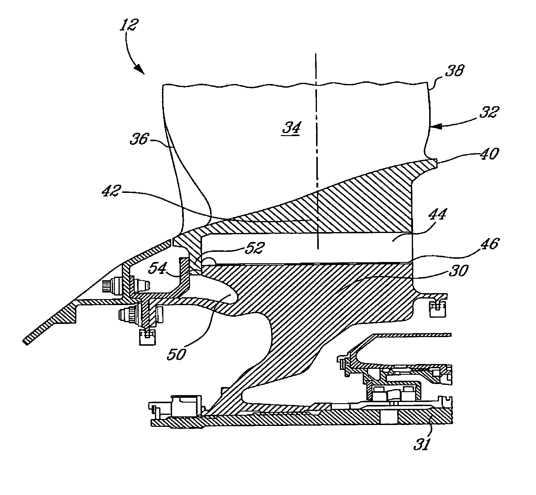 Bladed disk fixing undercut