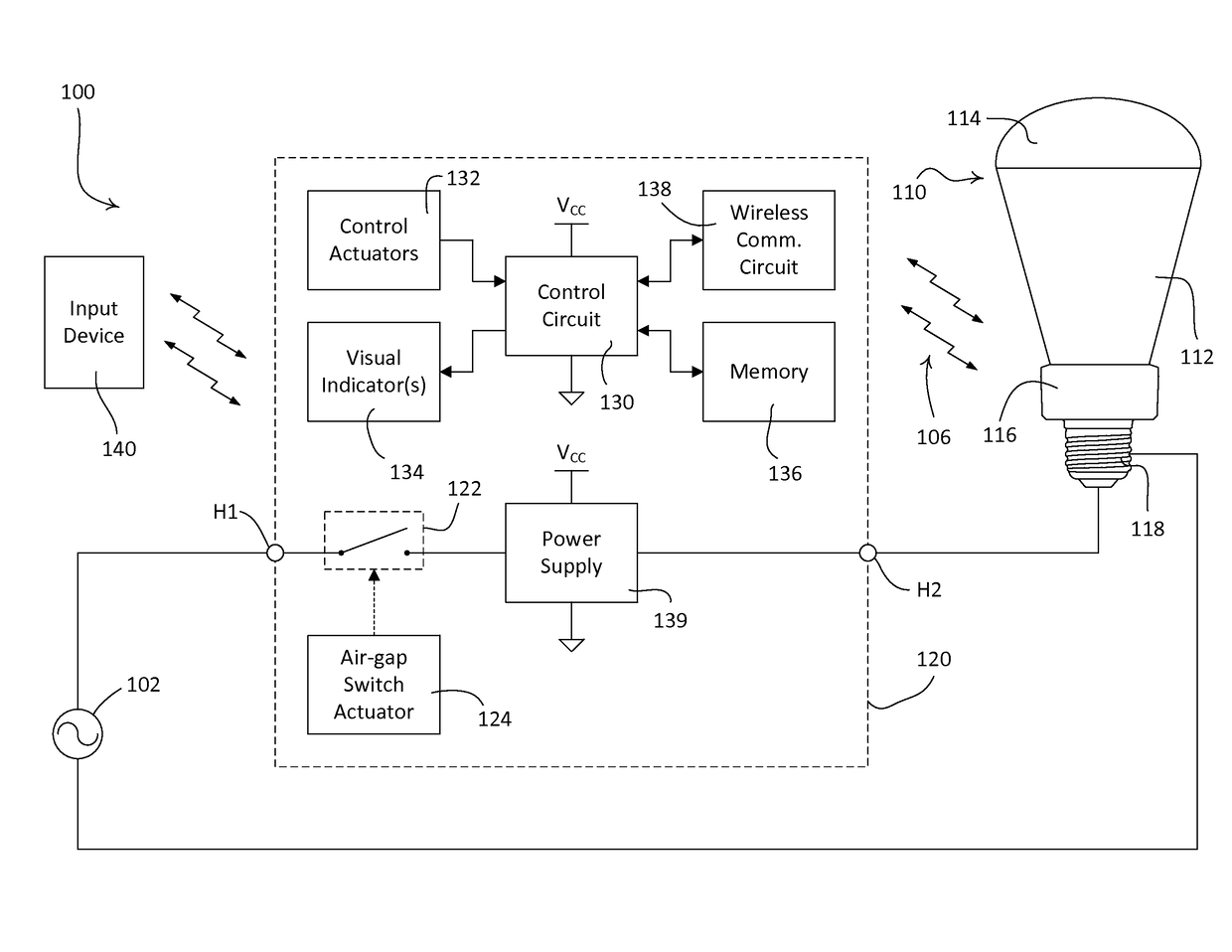 Wall-mountable wireless remote control device