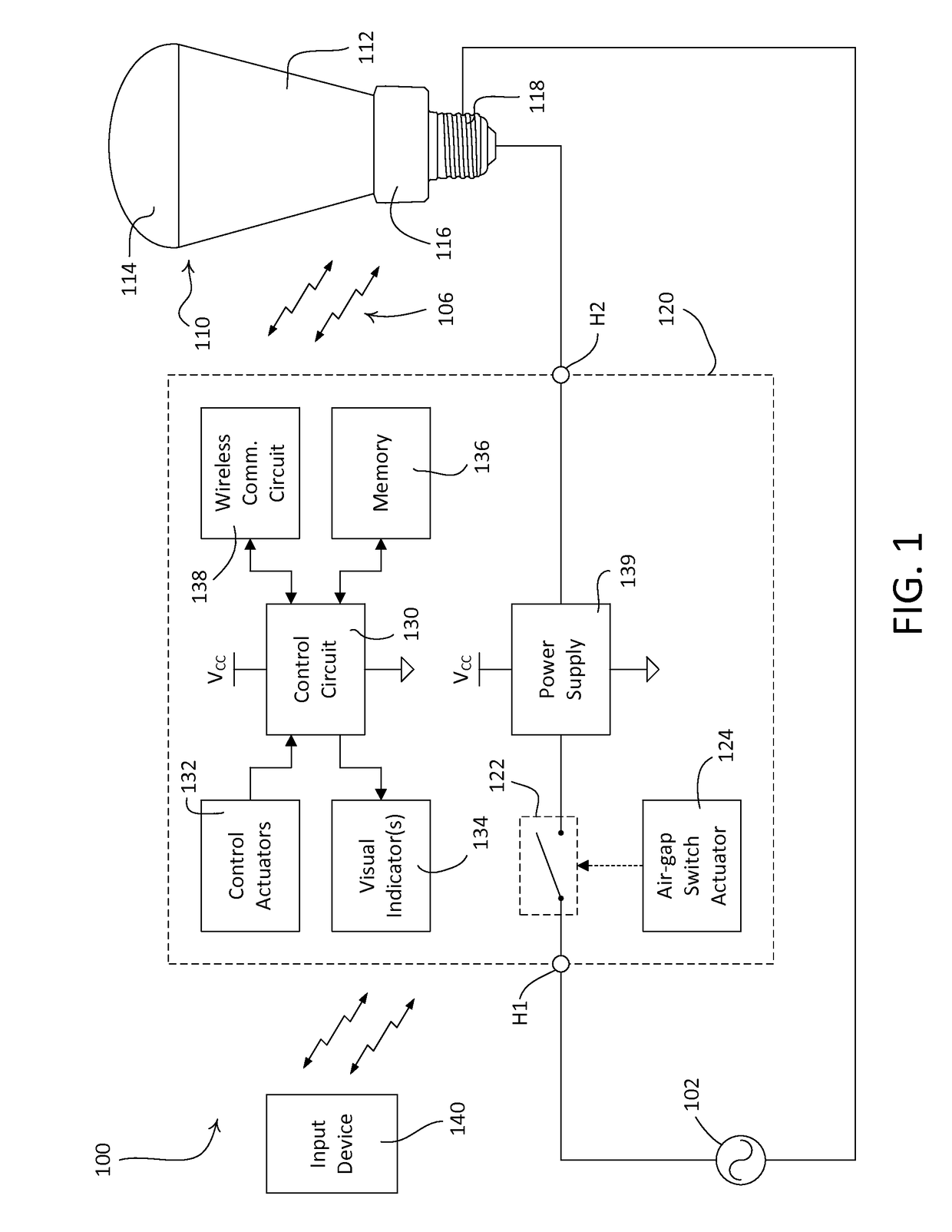 Wall-mountable wireless remote control device