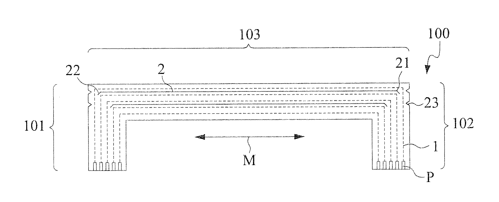 Flexible circuit board with tear protection structure