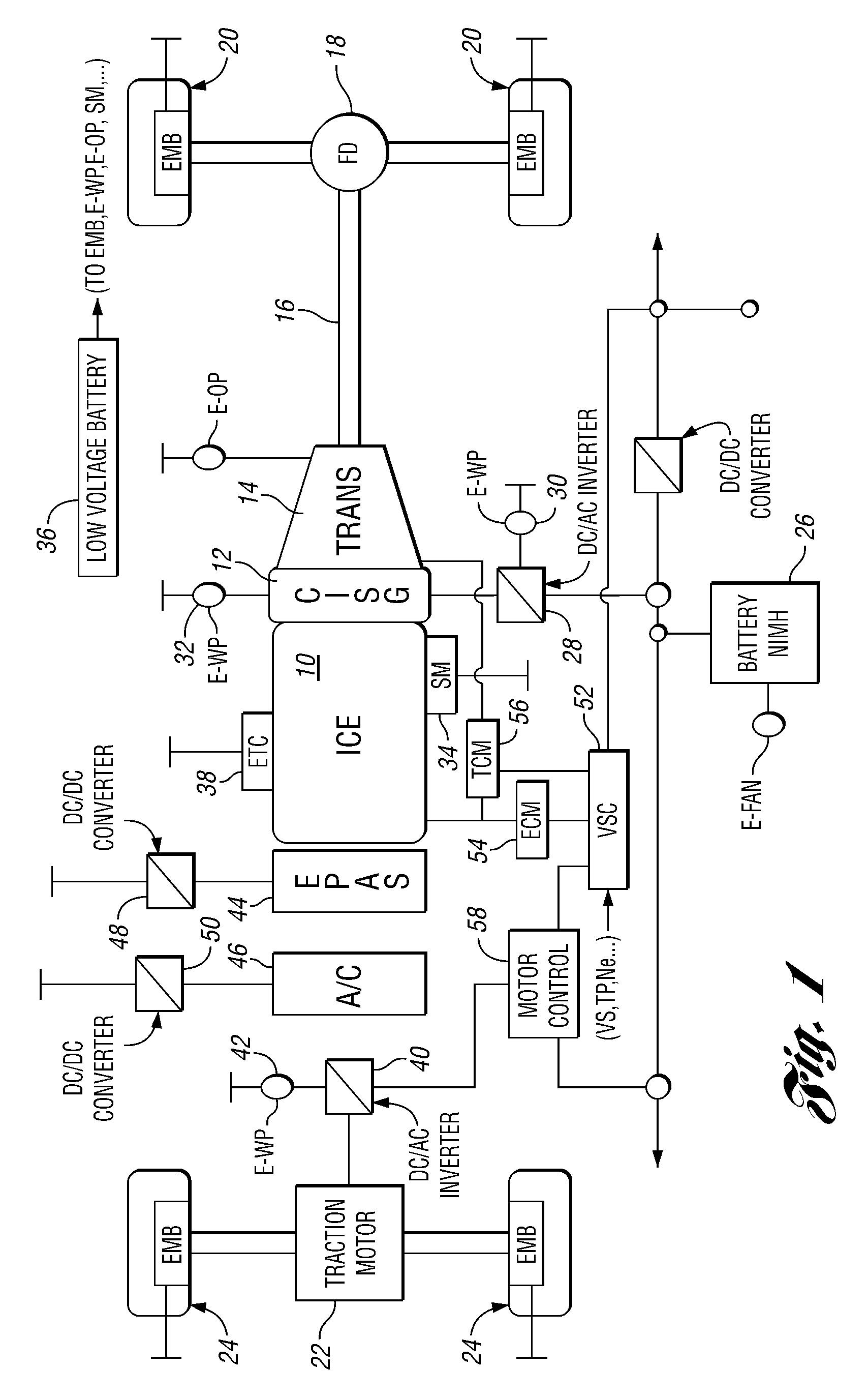 Power-on downshift control for a hybrid electric vehicle powertrain