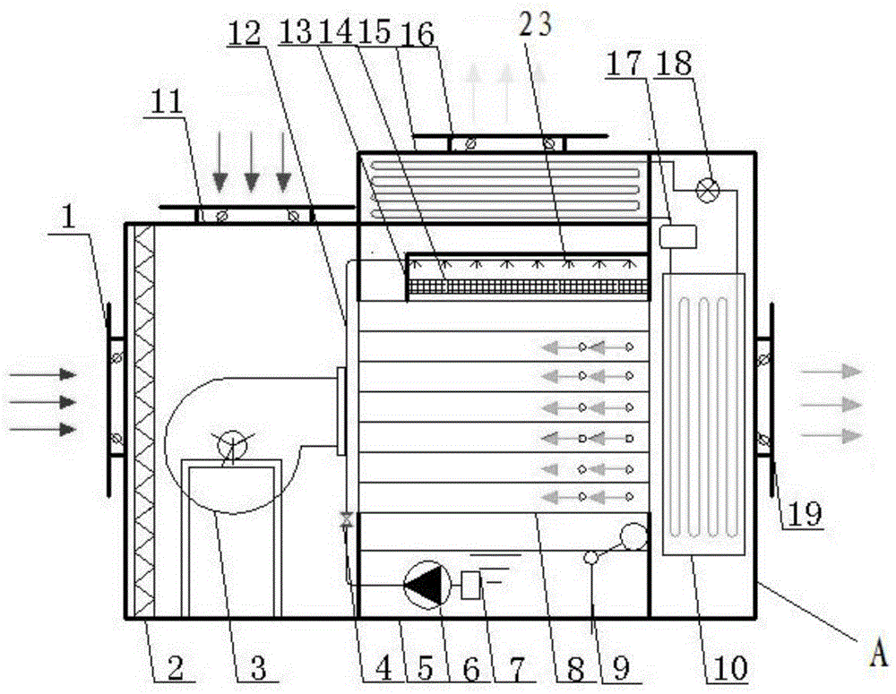 Press-in tube type counterflow dew point indirect evaporative cooling and mechanical refrigeration combined air conditioning unit