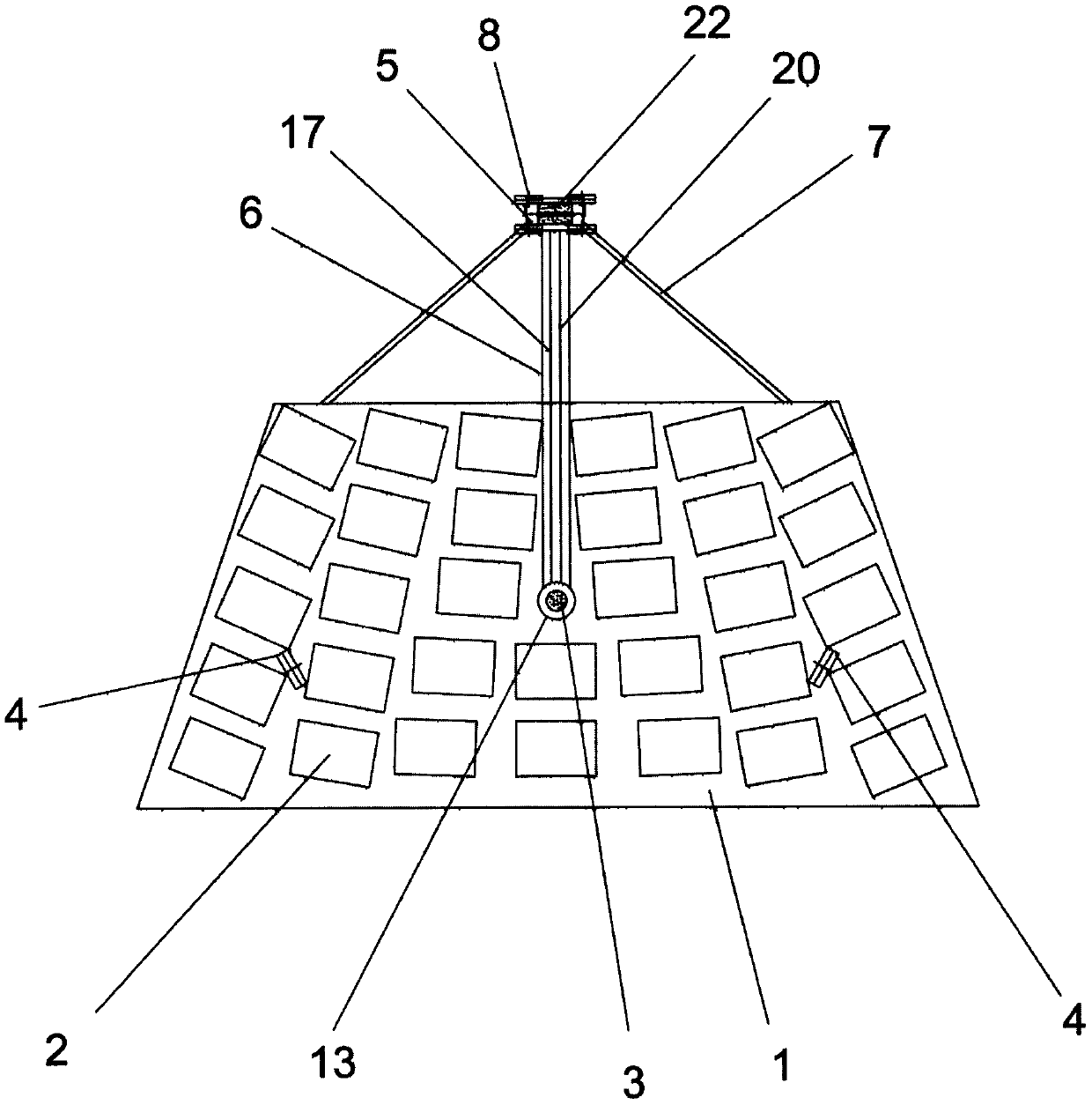 Spinning type tracking reflecting light condensing device