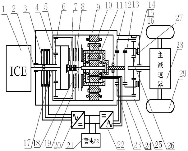 Electric stepless speed changer with three-gear speed change function and power drive mode thereof