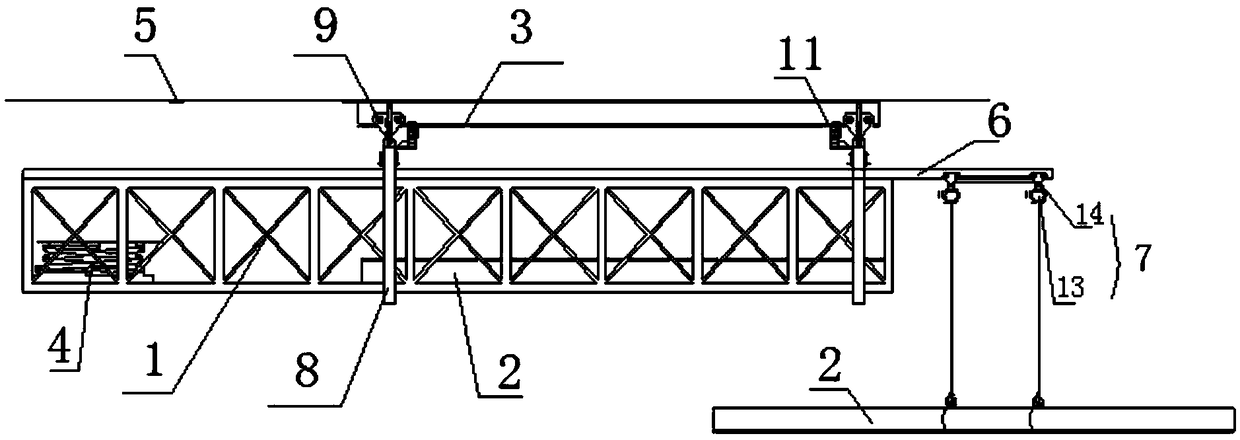 A kind of laying equipment for inspection vehicle track at the bottom of bridge girder