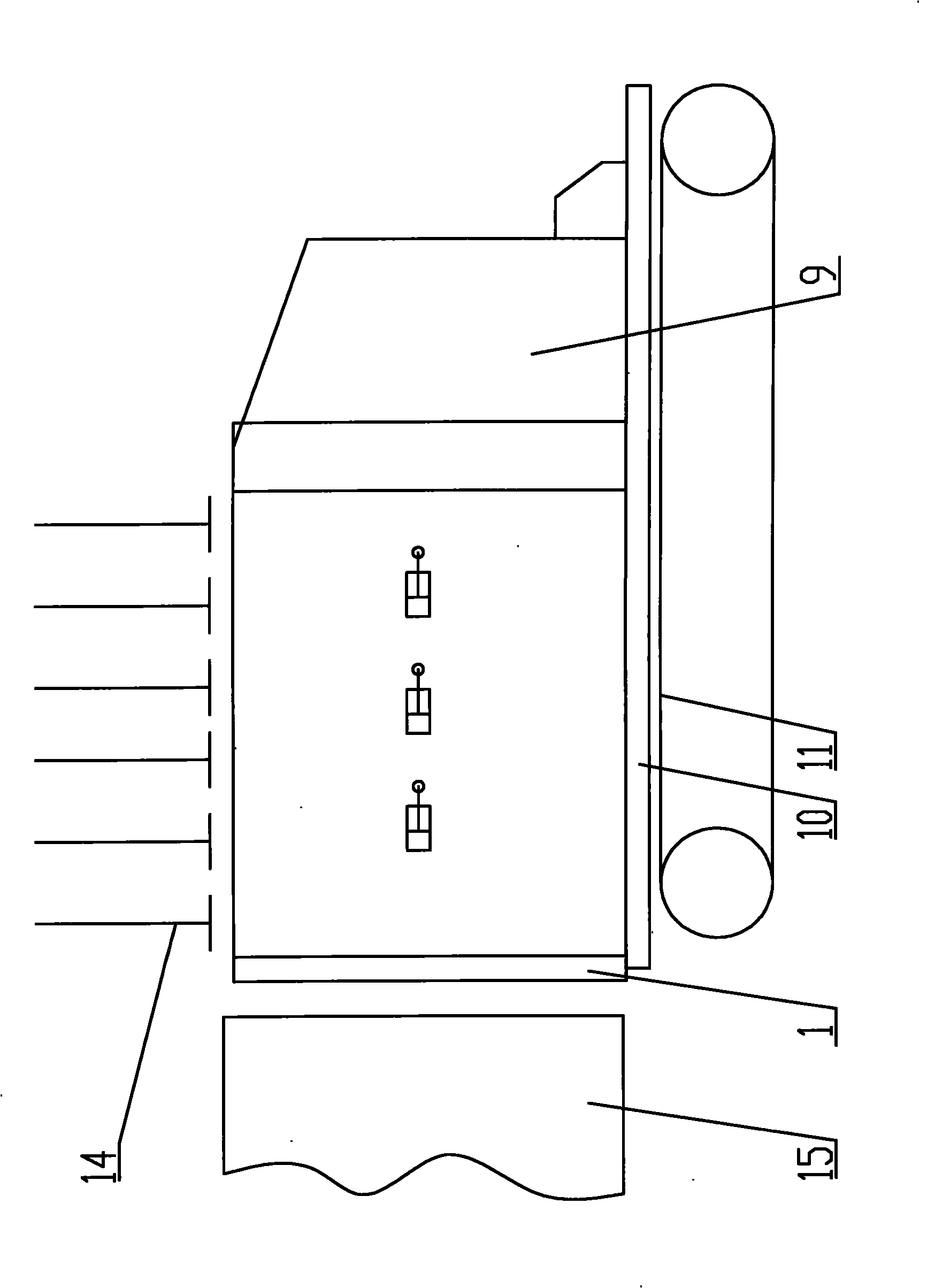 Device ensuring rear side movement of double movable walls of coal chute