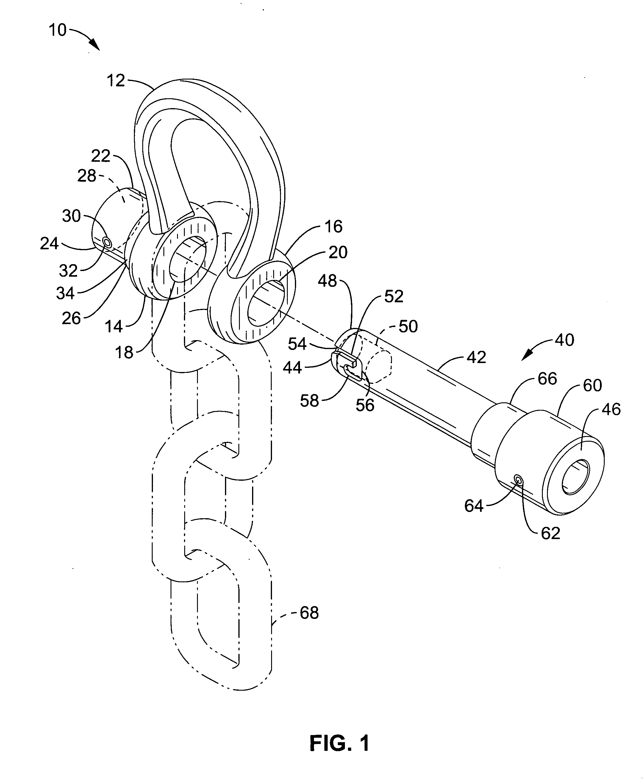 Quick release shackle pin system