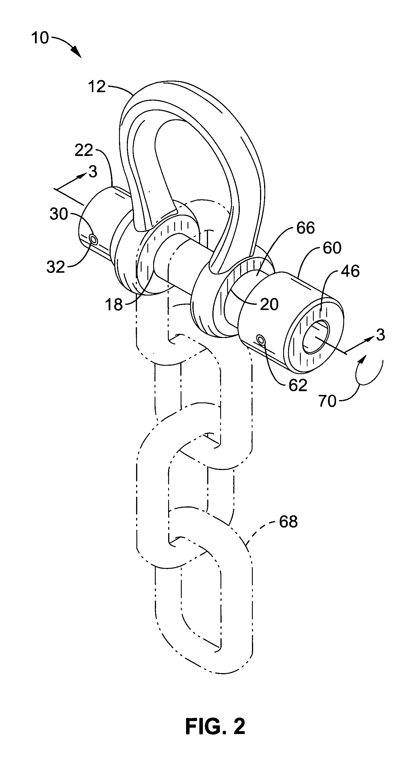 Quick release shackle pin system