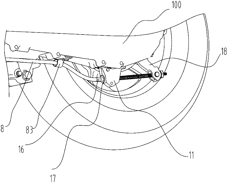 Force application mechanism for linkage and braking of motorcycle