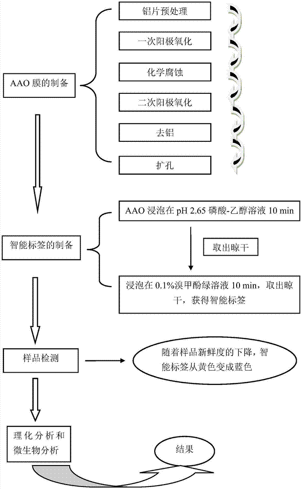 Intelligent label for indicating freshness of aquatic products and preparation method of intelligent label