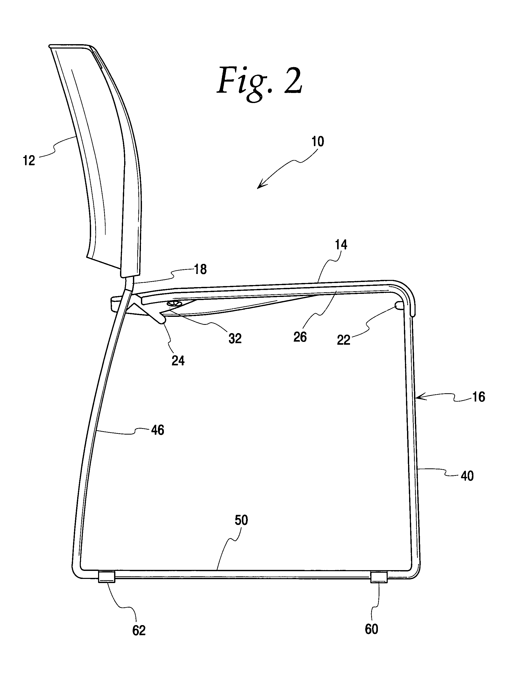 Stackable chair with glides