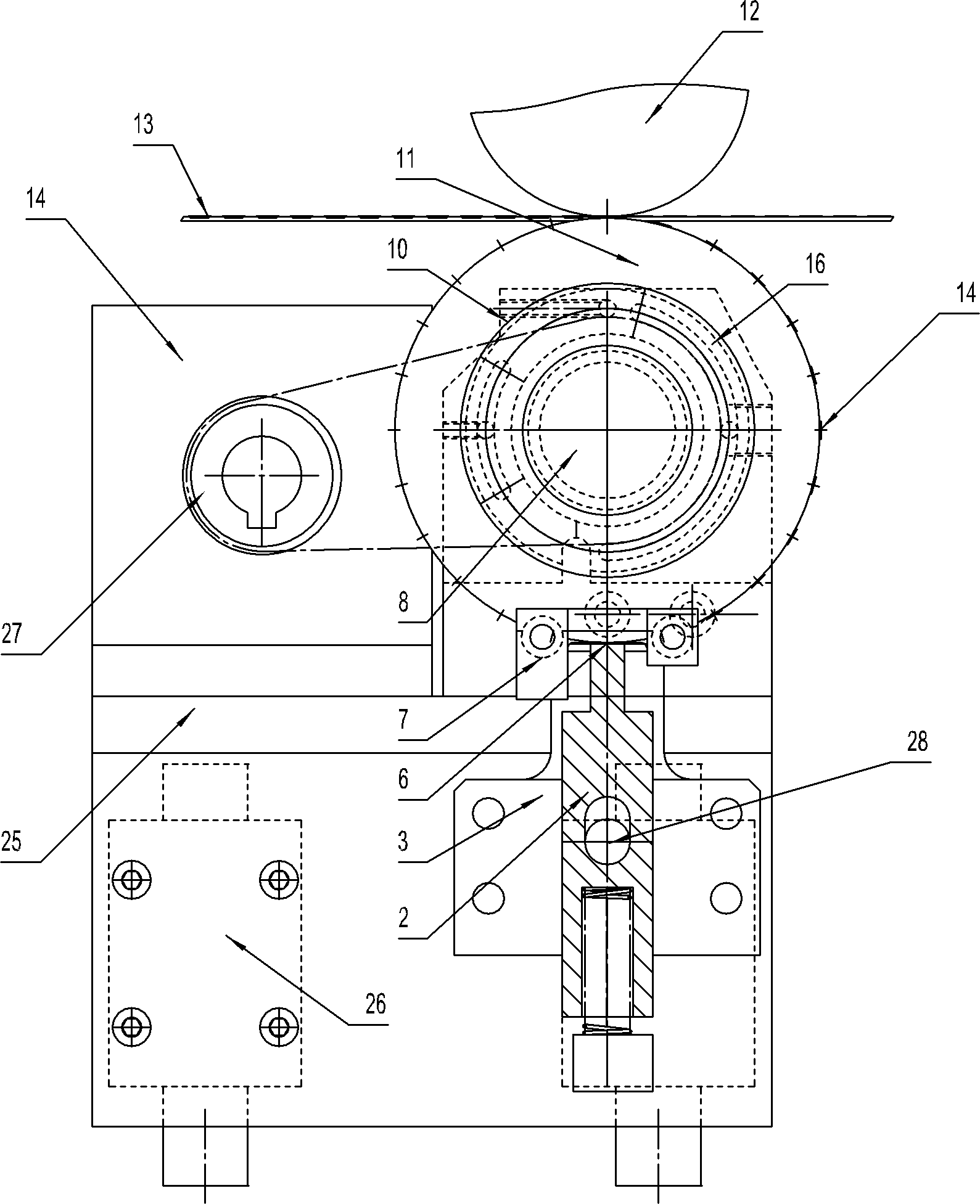 Sheet-type anode gasket welding wheel mechanism of solid aluminium capacitor