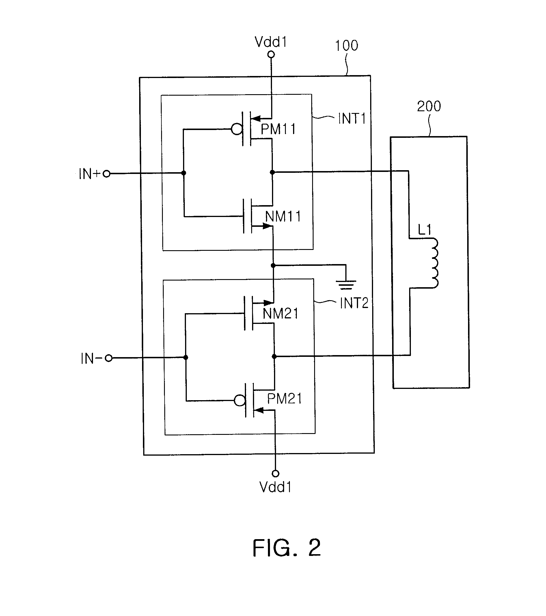 Multi-stage CMOS power amplifier