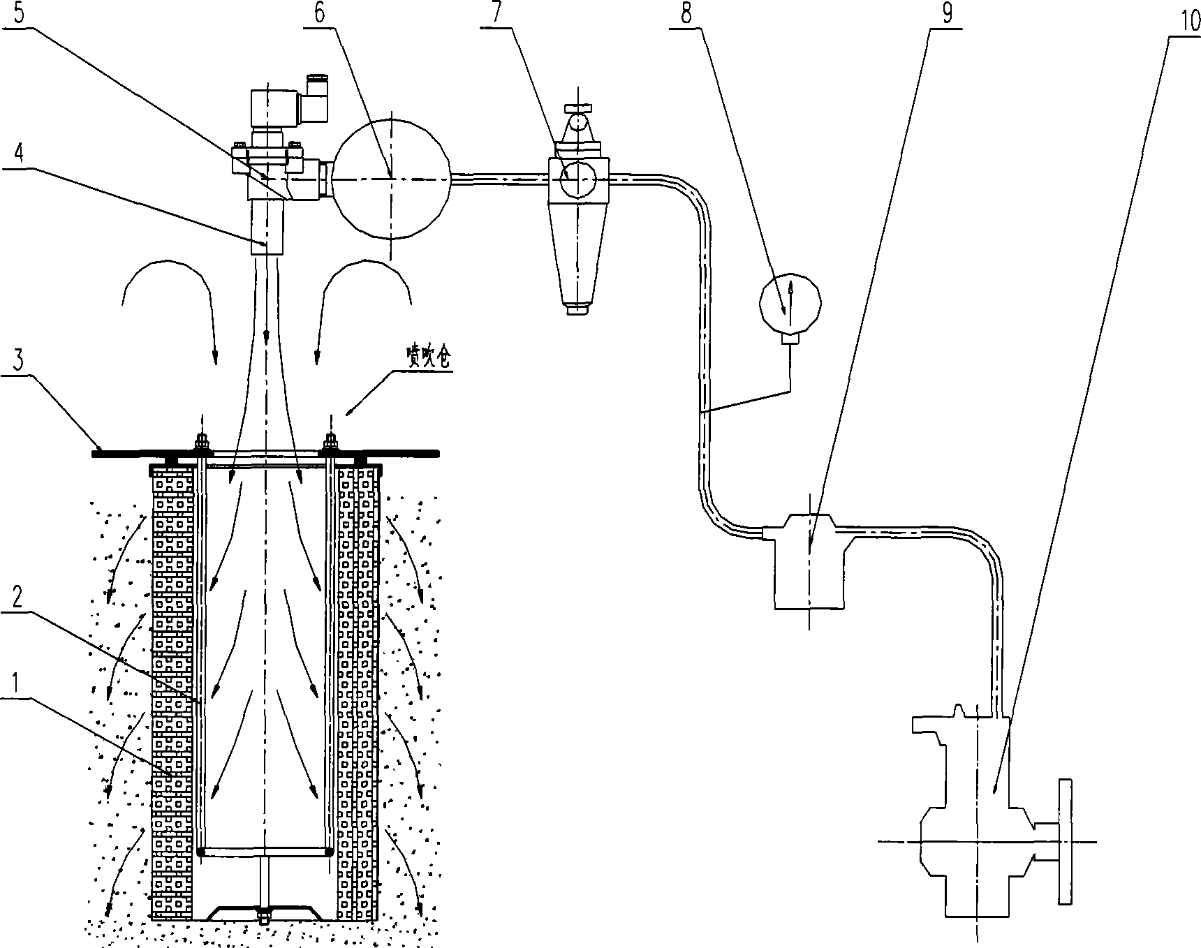 Back-flushing soot-cleaning device for high-efficiency dust-absorption vehicle