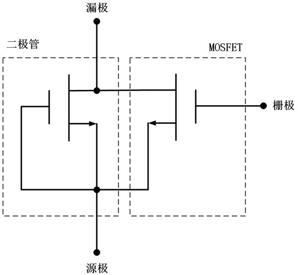 Silicon carbide split gate mosfet with integrated high-speed freewheeling diode and preparation method