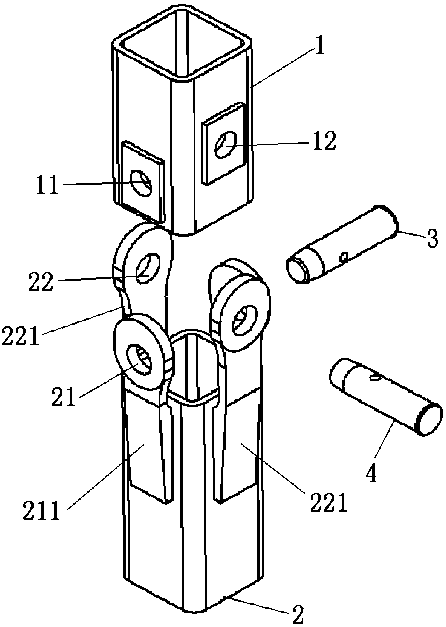 Rectangular fish plate structure of tower crane