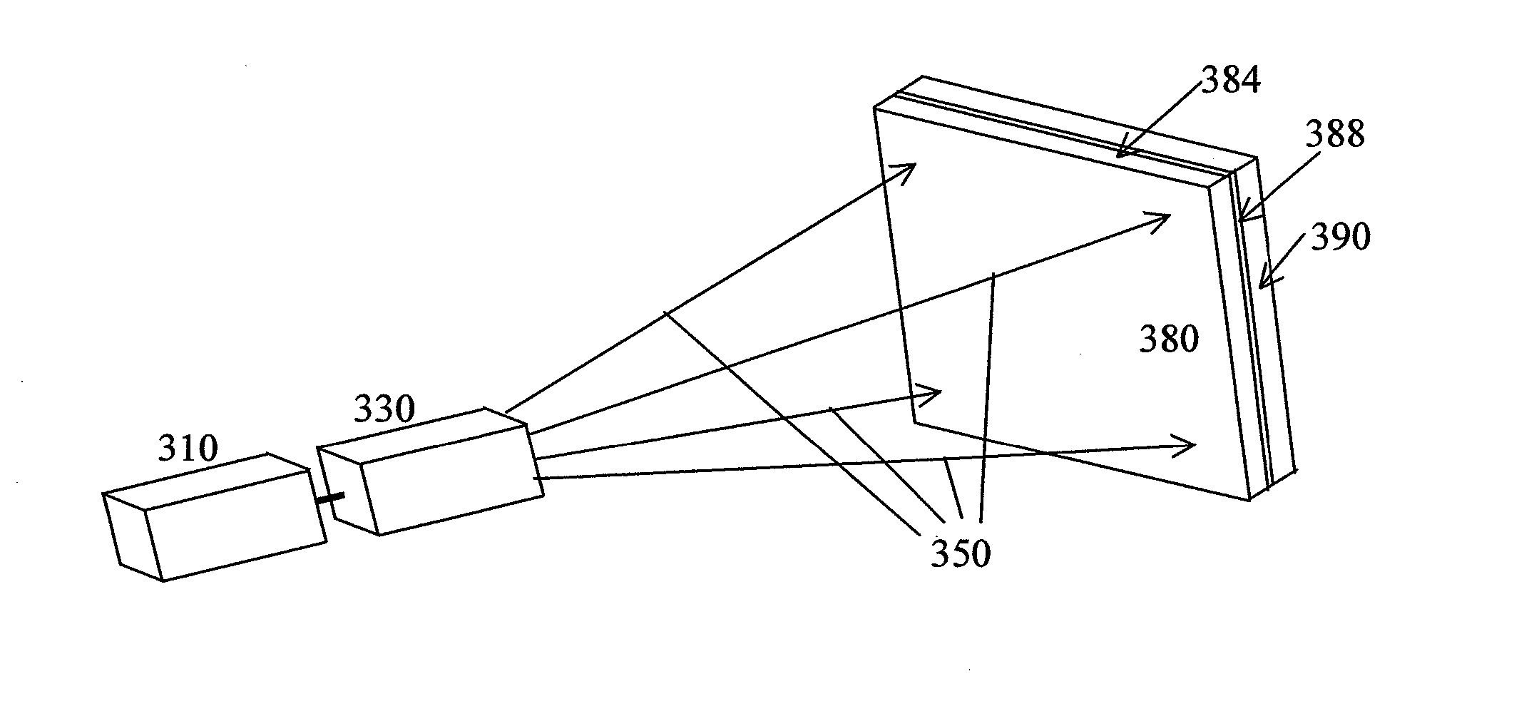 System and method for a transparent color image display utilizing fluorescence conversion of nanoparticles and molecules