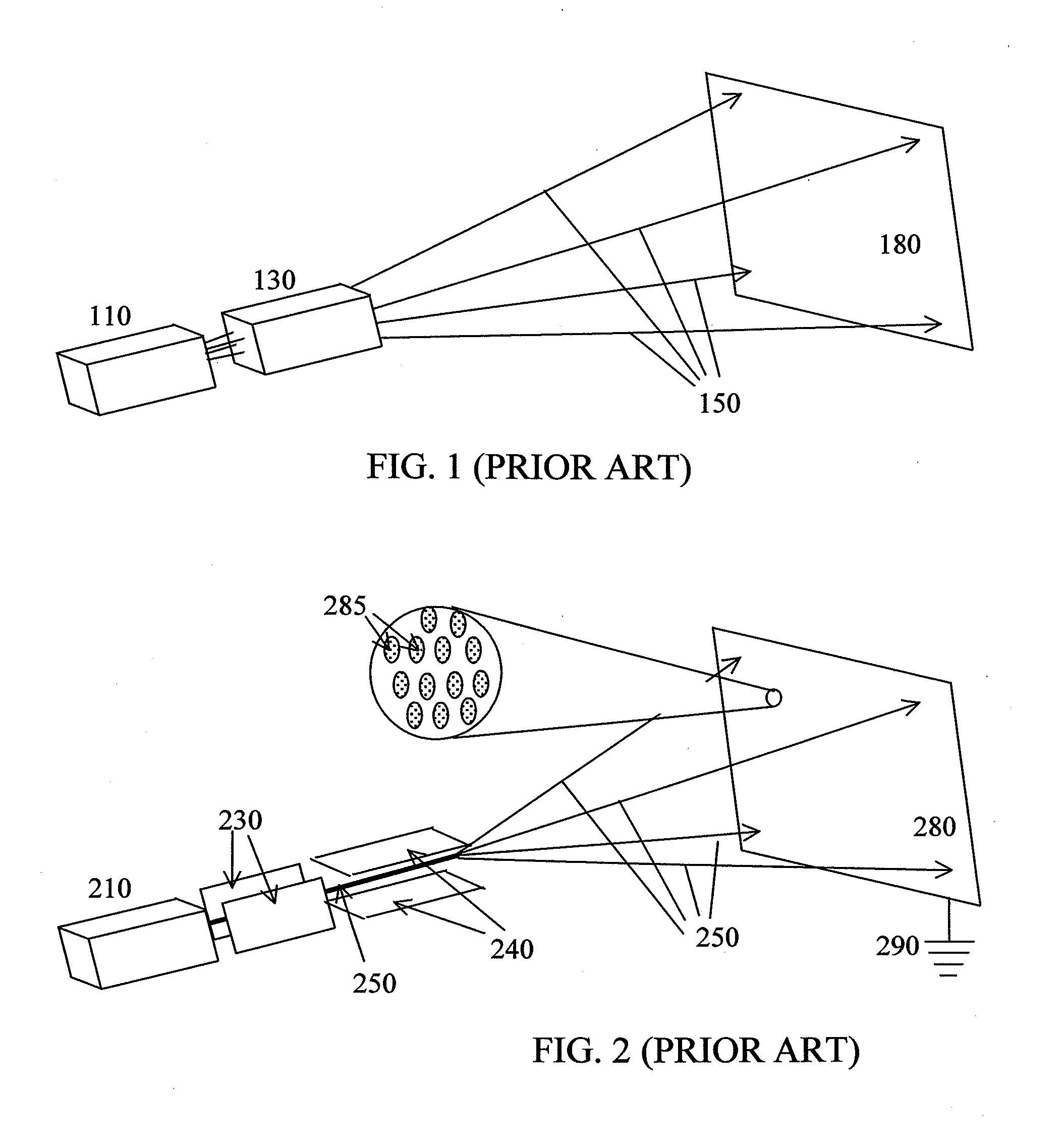 System and method for a transparent color image display utilizing fluorescence conversion of nanoparticles and molecules