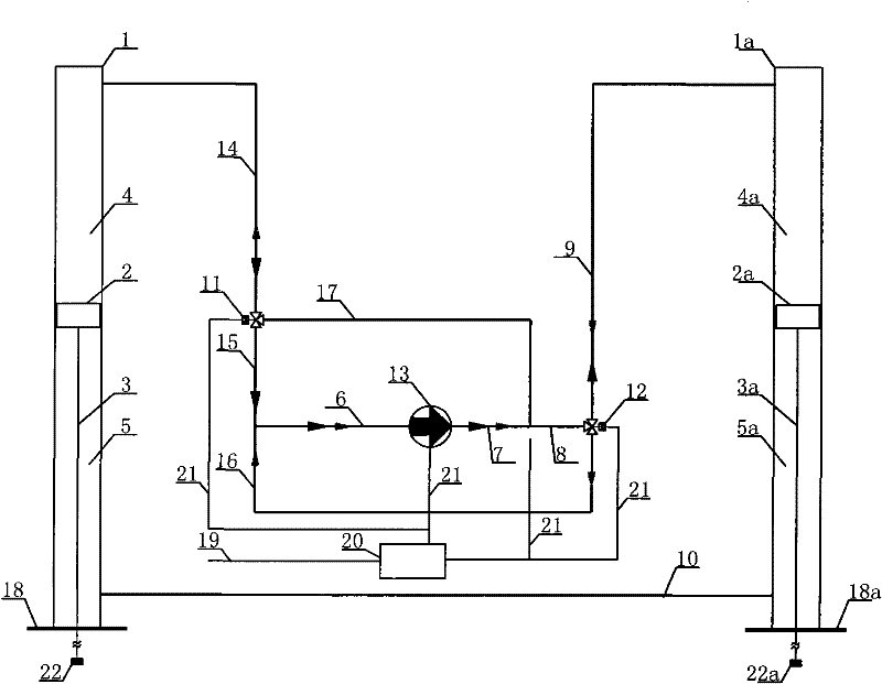 Hydraulic energy-saving multi-well pumping unit