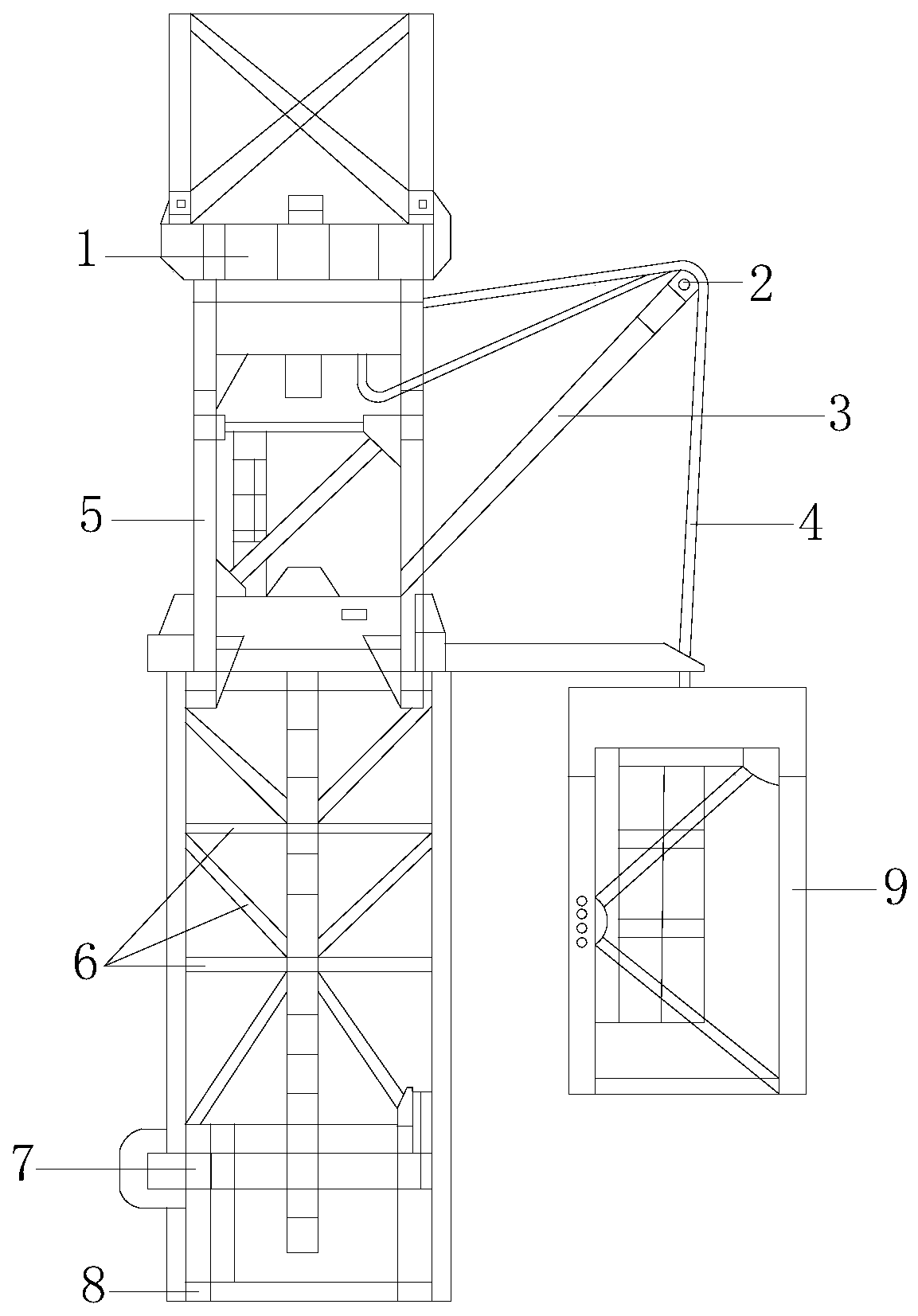 Lifting and hoisting equipment for toughened glass for aerial work