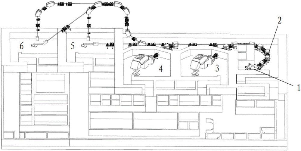 Displacement-located double-stationary-chamber double-beam proton therapy system