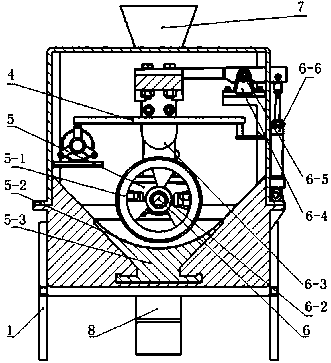 Drum type mechanical shell breaking machine for hard seeds