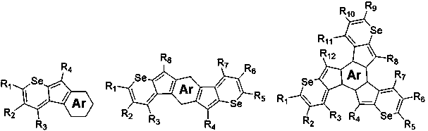 Near infrared organic photoelectric material containing cyclopentadiene selenium furan, and preparation method thereof