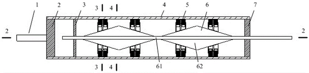 Extrusion type automatic resetting magnetic shape memory alloy damper