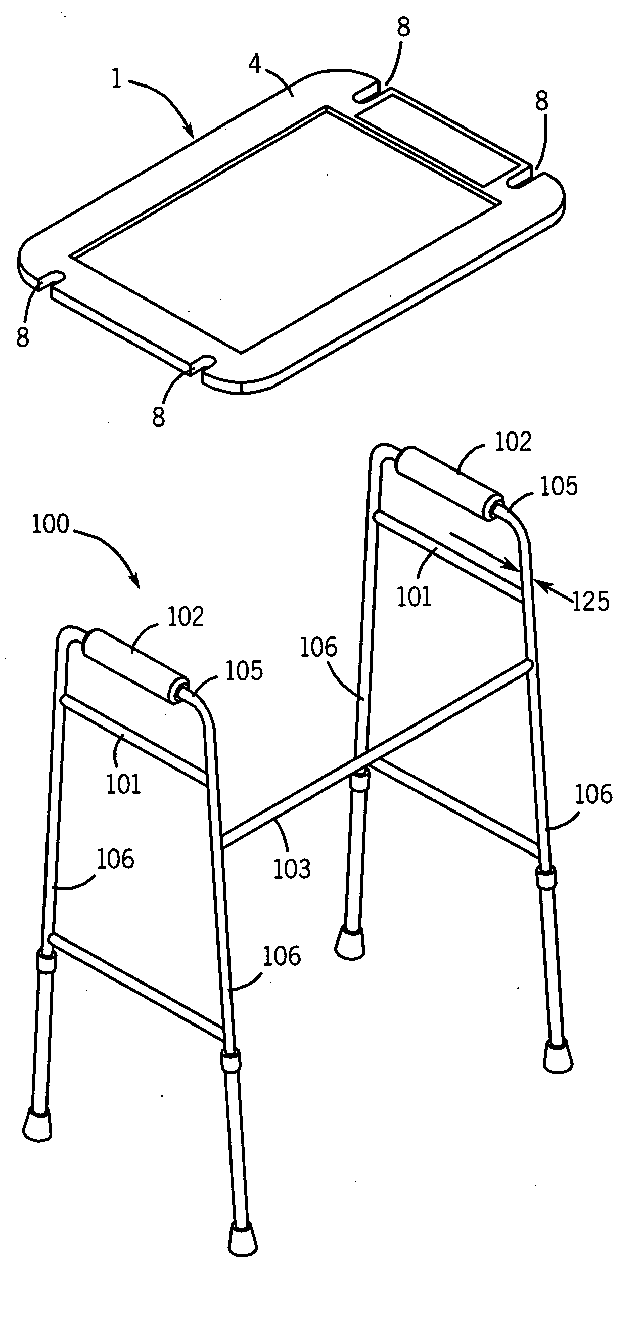 Tray for walker