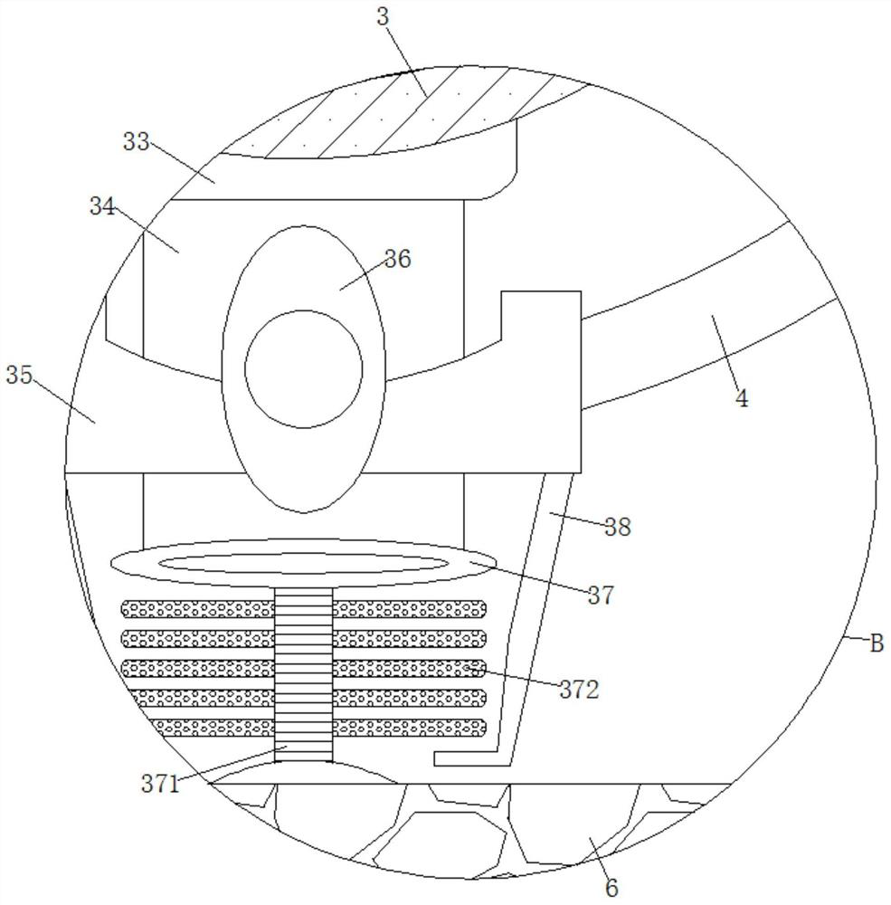 A falling material collection device for reducing pressure on pharmaceutical granules