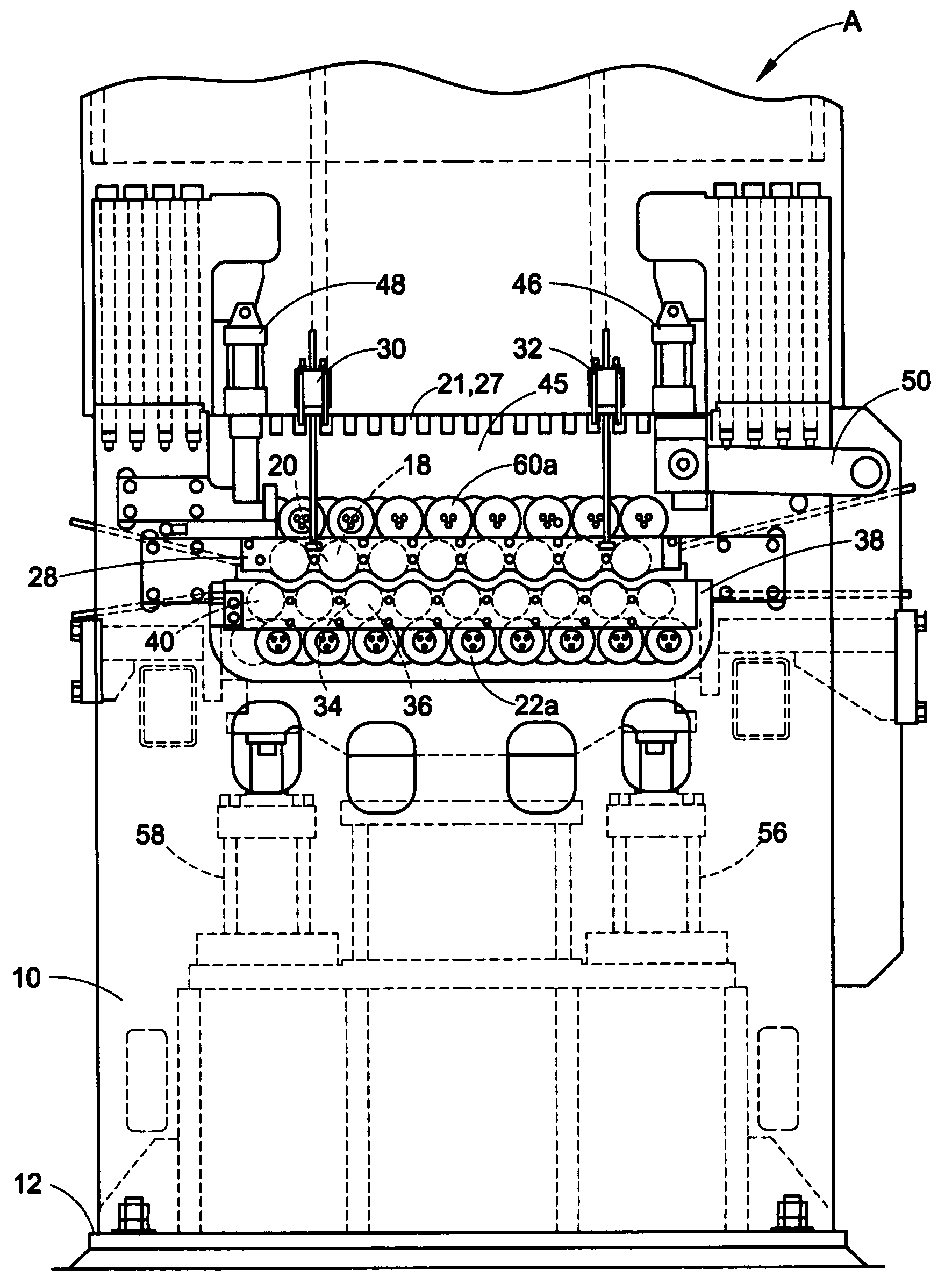 Cassette roller leveler with common back-up rolls