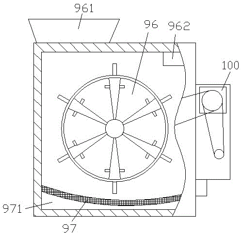 Material crushing equipment used for agriculture and provided with LED illuminating lamp