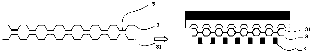 Carbon fiber honeycomb core material node cementing method