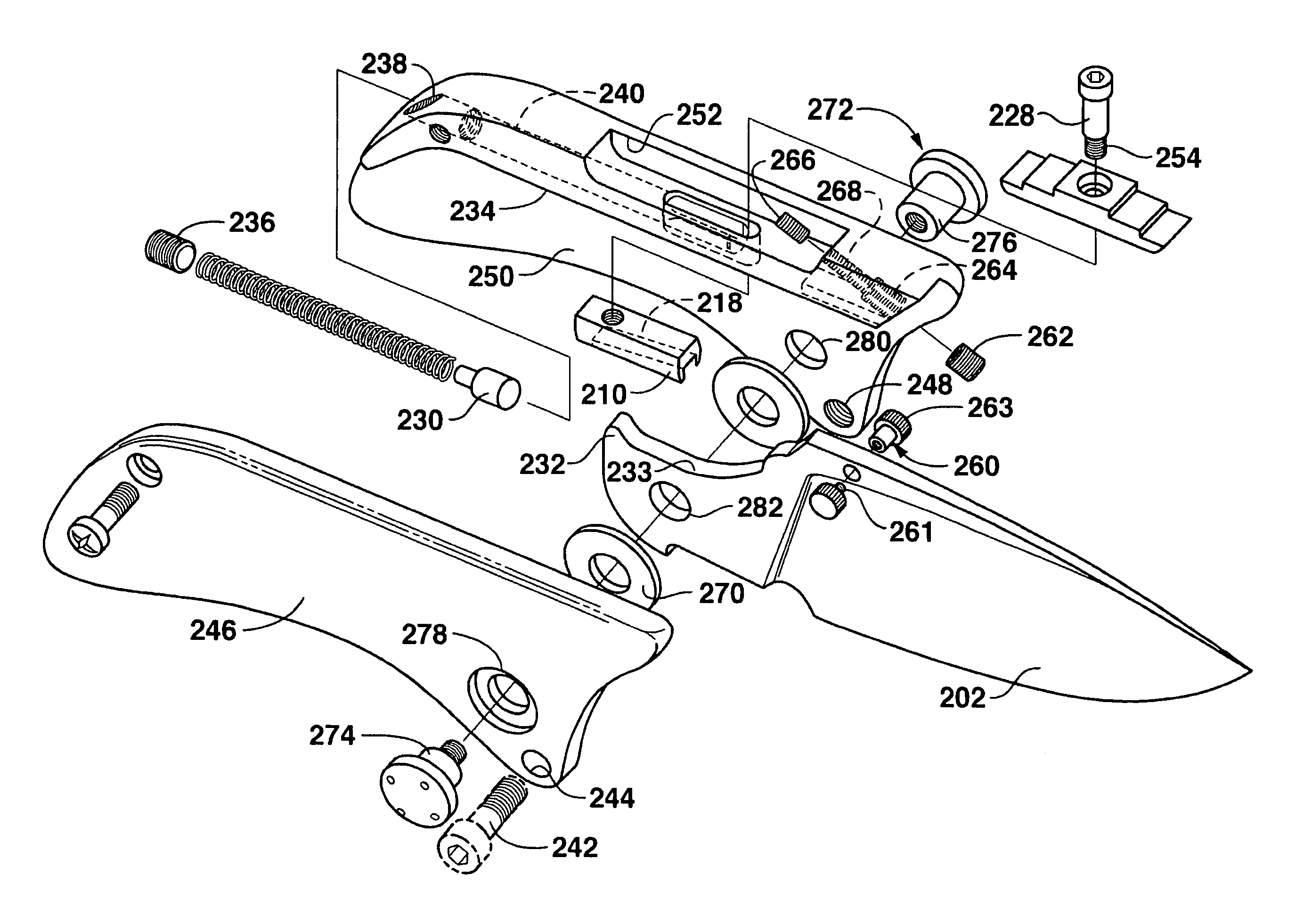 Folding knife with locking blade